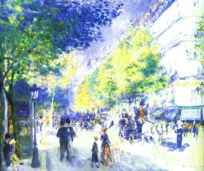 Pierre Renoir Les Grands Boulevards Norge oil painting art